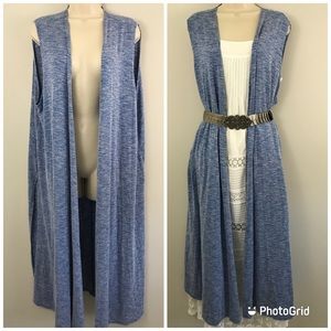 Heather blue LuLaRoe Joy vest duster XL